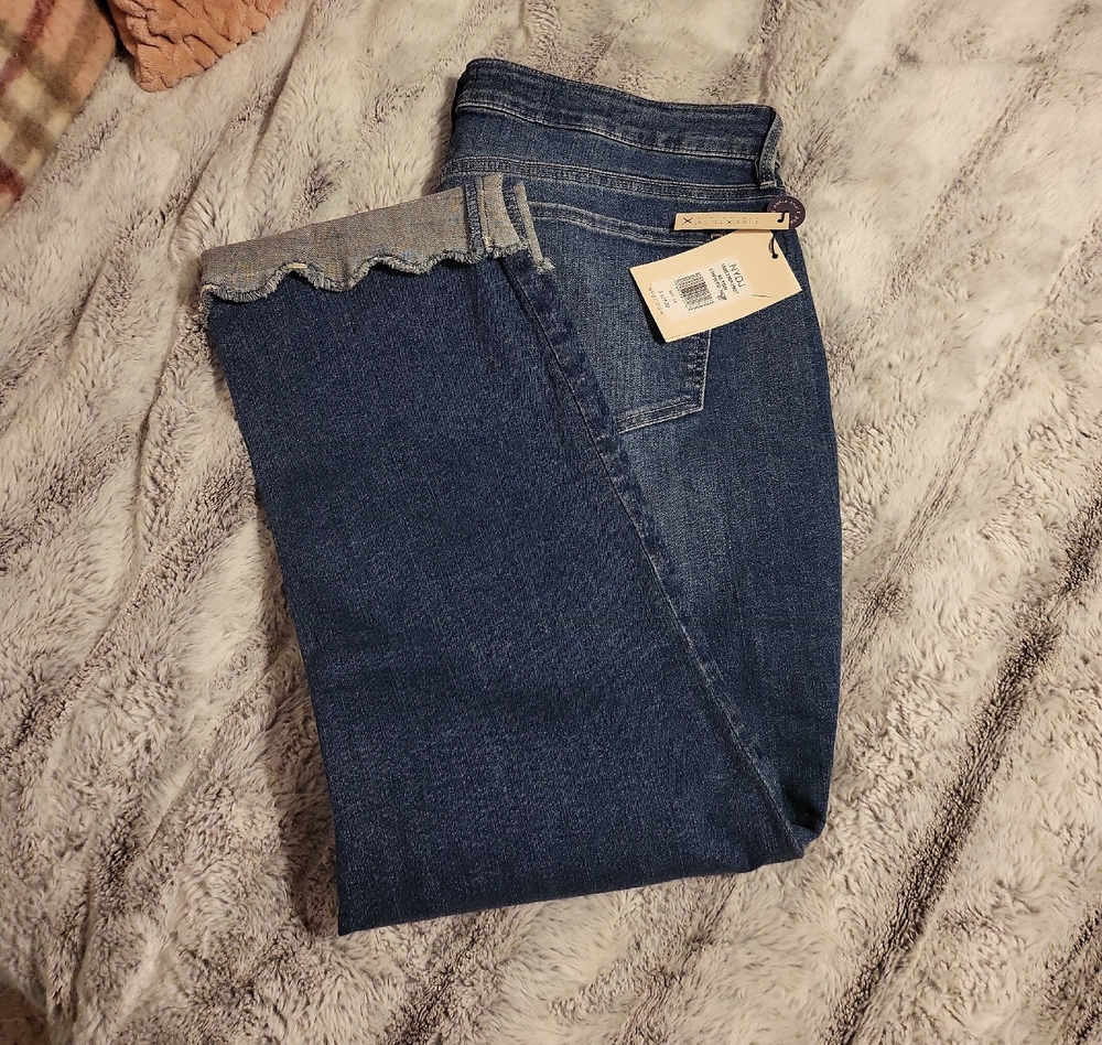 NYDJ Blue Ankle Jeans with Gray Hem